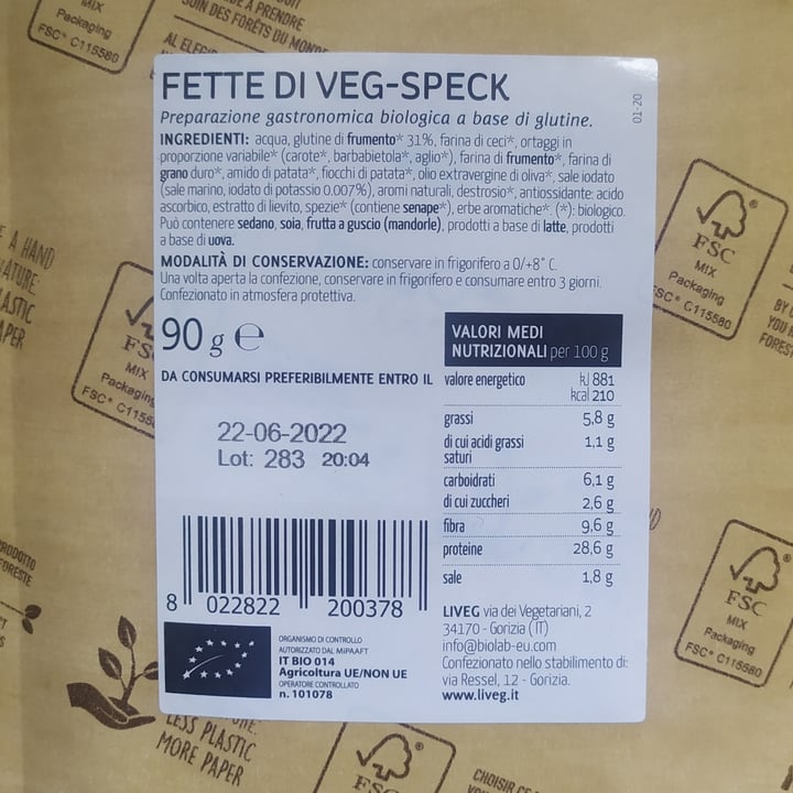 review photo of Liveg Fette di veg-speck shared by @pech on 30 Apr 2022 - review