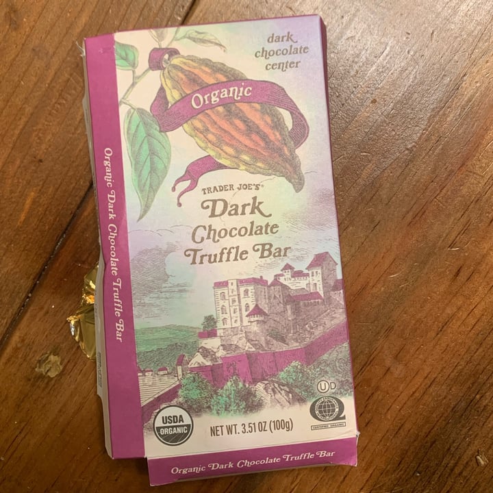 photo of Trader Joe's Organic Dark Chocolate Truffle Bar shared by @roserose on  18 Dec 2022 - review