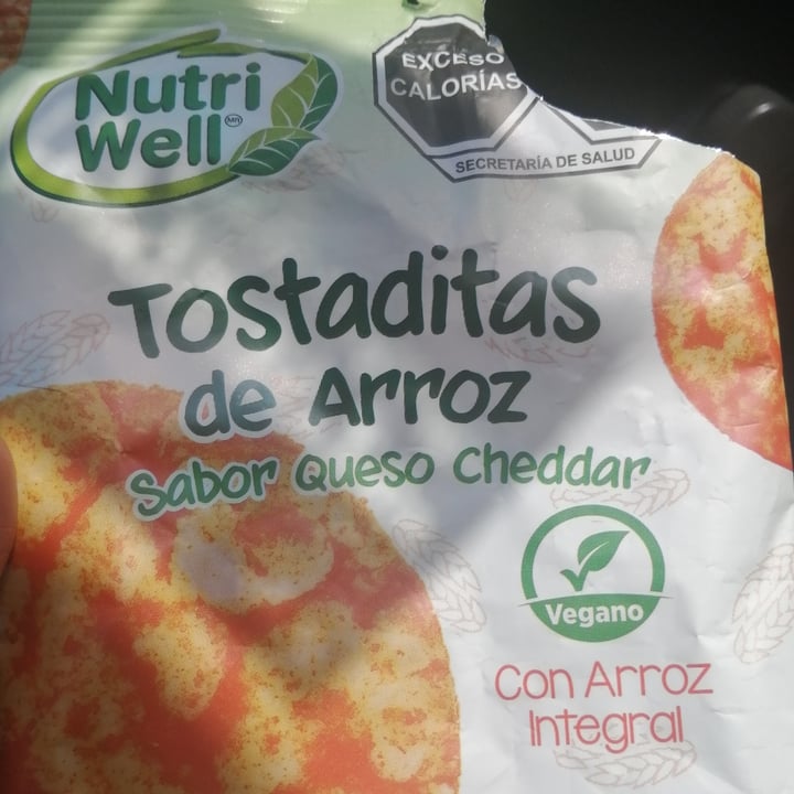 photo of Nutri Well Tostaditas de Arroz sabor Queso Cheddar shared by @leveganito on  15 Apr 2022 - review