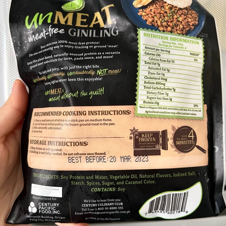 photo of unMEAT Meat-Free Giniling shared by @consciouscookieee on  08 Nov 2021 - review