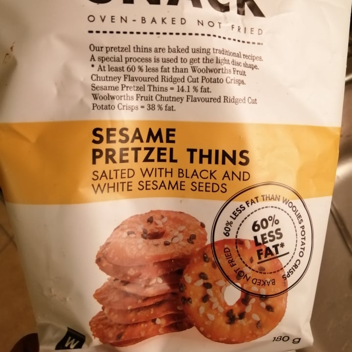 photo of Woolworths Food Pretzel Snack Sesame Pretzel Thins shared by @chadgoldsworthy on  20 Dec 2020 - review