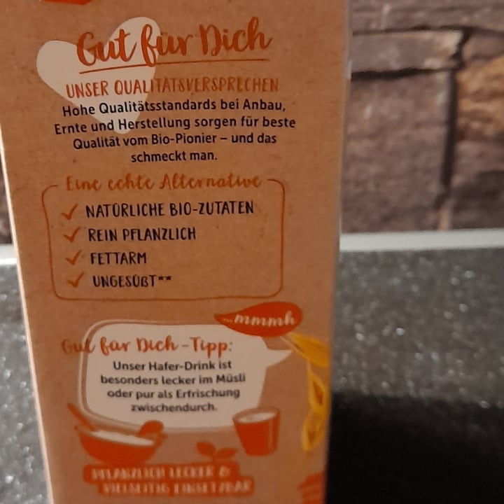 photo of Allos Hafer Drink naturell/ oat milk without added sugar shared by @sbirurossa on  24 Jul 2022 - review