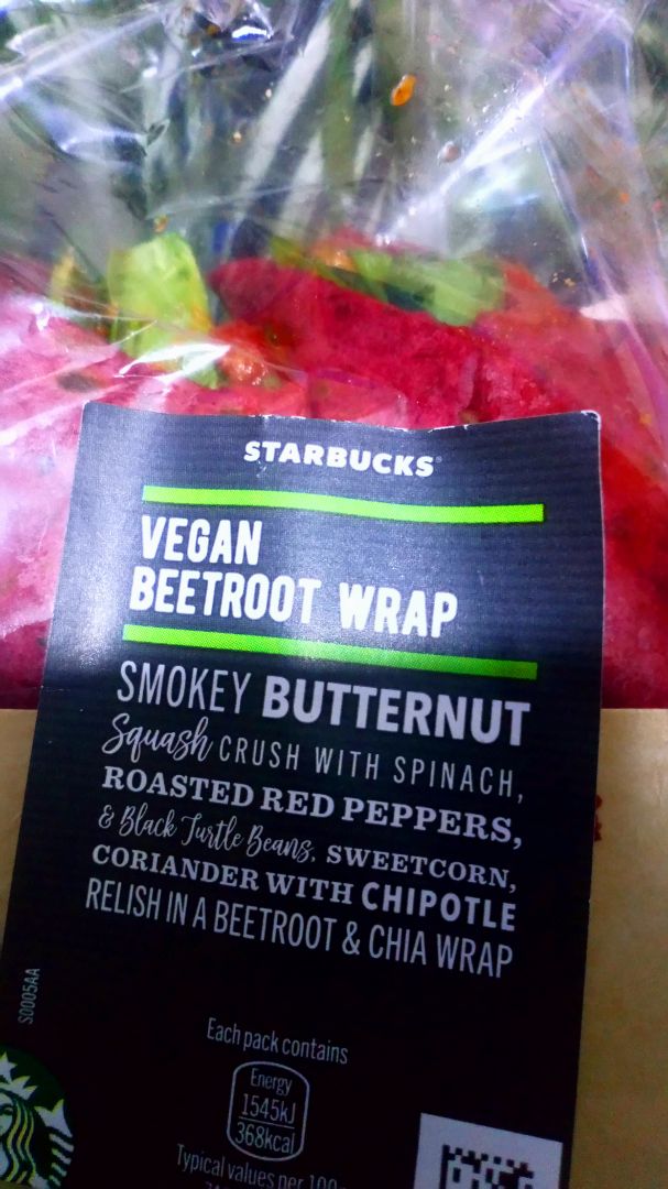 photo of Starbucks Vegan Beetroot Wrap ( Smokey Butternut) shared by @seaweedvibes on  22 Jan 2020 - review