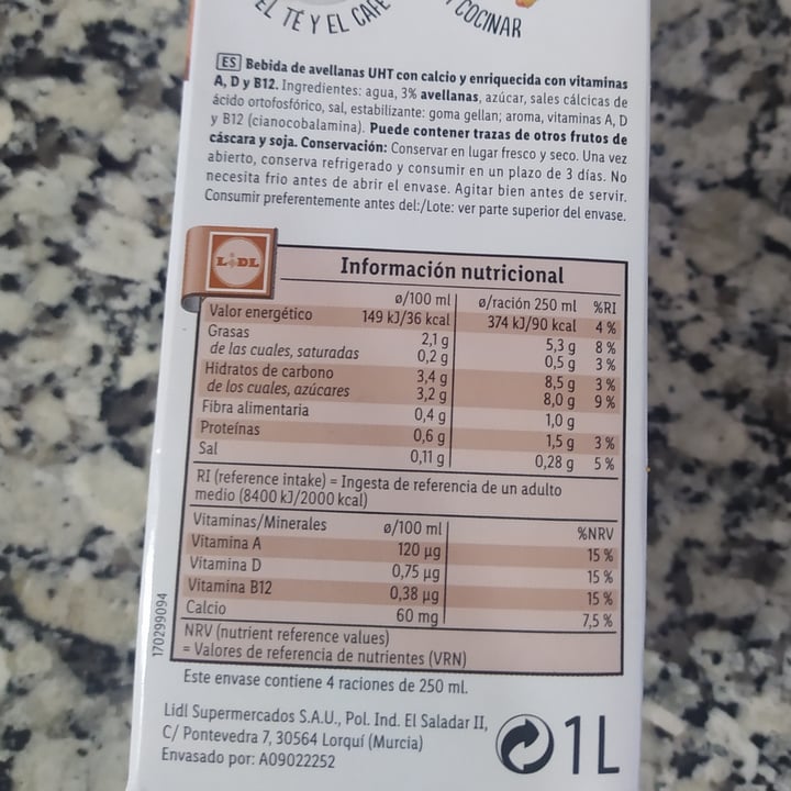 photo of Vemondo Leche avellanas shared by @oscarotin on  29 Mar 2022 - review