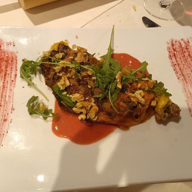 Photo of the dish “Crepe Vegana Con Rucola E Noci”