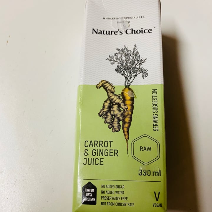 photo of Nature's Choice Carrot & Ginger Juice shared by @ftc on  05 Sep 2020 - review