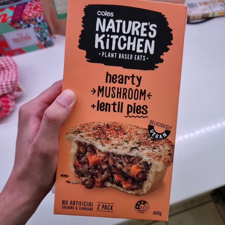 photo of Coles Nature's Kitchen Hearty Mushroom Lentil Pies shared by @tomruff on  08 Oct 2021 - review
