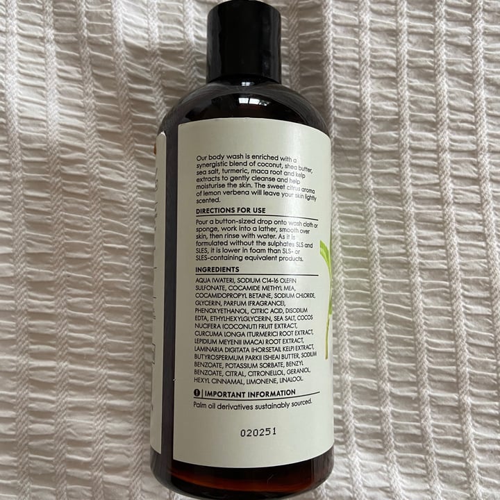 review photo of Woolworths Lemon verbena Body Wash shared by @anothersavegan on 31 Mar 2021 - review