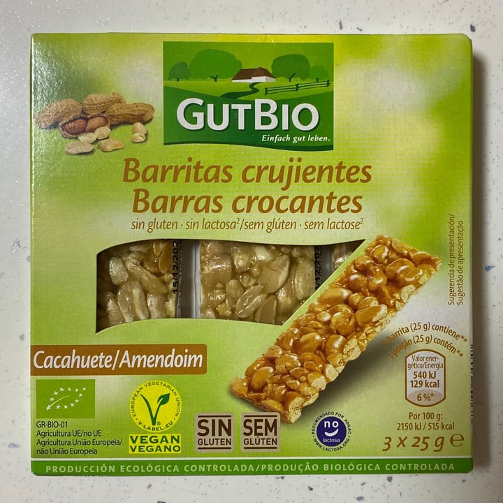 photo of GutBio Barritas crujientes de cacahuete shared by @irenevegan on  02 Jul 2021 - review
