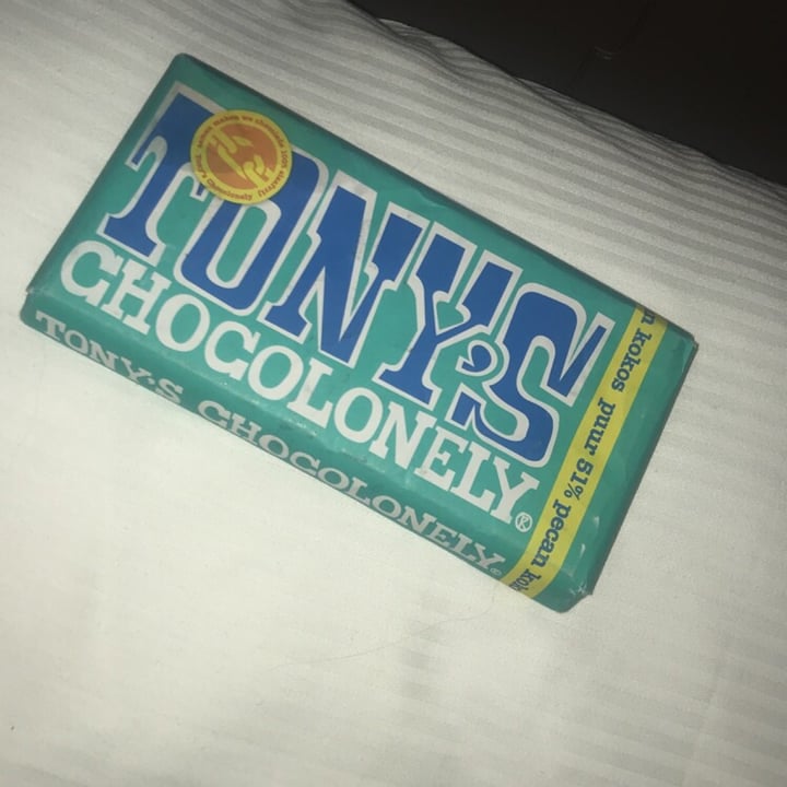 photo of Tony’s Chocolonely Dark Pecan and Coconut shared by @veganfoodiee on  06 May 2020 - review