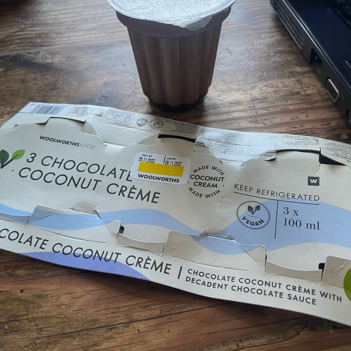 photo of Woolworths Food 3x chocolate coconut crème cups shared by @tpalframan on  22 Nov 2022 - review