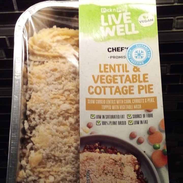 photo of Pick n Pay Lentil & vegetable cottage pie shared by @sh0na on  13 Mar 2022 - review