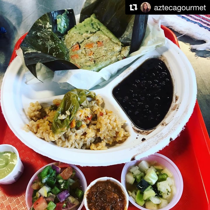 photo of Azteca Gourmet Tamales Vegan tamale plate shared by @jlgoesvegan on  14 Nov 2018 - review