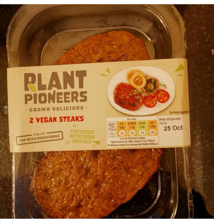 photo of Plant Pioneers Vegan Steaks shared by @theveganlondonfoodie on  02 Apr 2020 - review