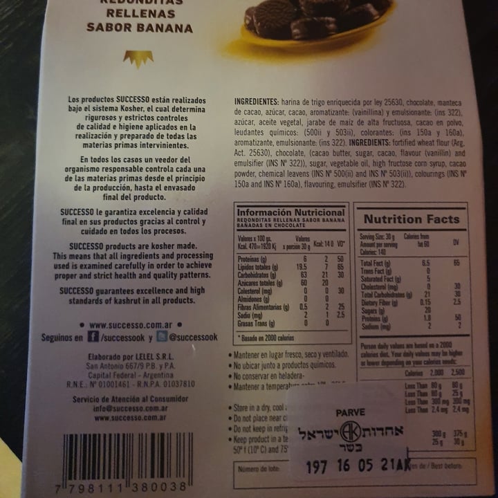 photo of Successo Redonditas Sabor Banana shared by @pauli-arce on  22 Sep 2020 - review