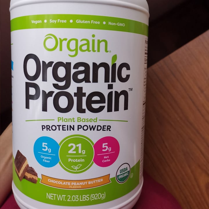 photo of Orgain Chocolate Peanut Butter Protein Powder shared by @plantiful on  21 Oct 2020 - review