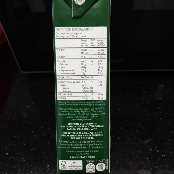 review photo of Australia's Own Barista Oat shared by @chloeliew on 14 Feb 2022 - review