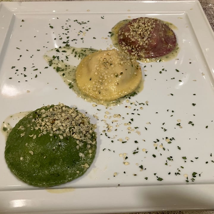 photo of Ristorante Vegano Biologico La Lanterna Tortelli tricolore con ripieno di parmigiana di melanzane shared by @manuveg76 on  20 Aug 2022 - review