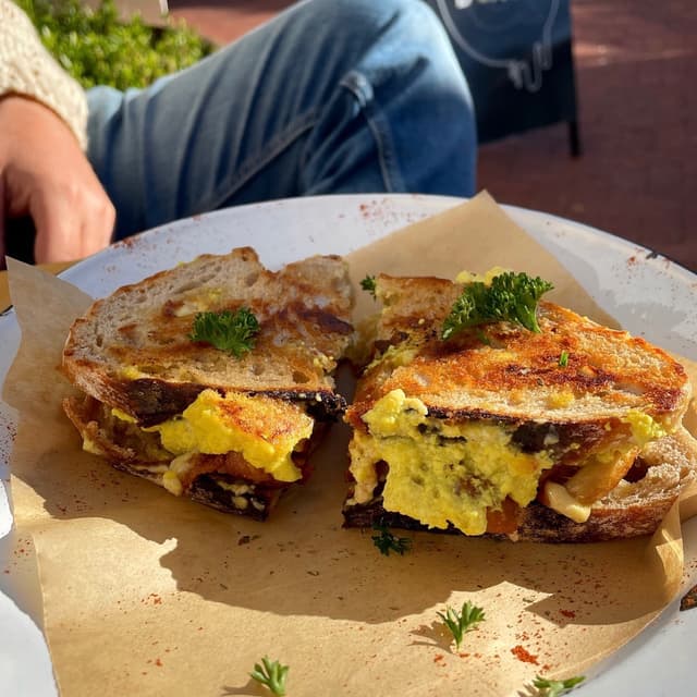 Photo of the dish “Fakin' and F'egg on Sourdough”
