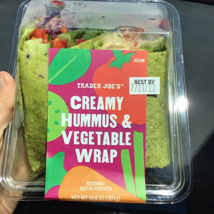 photo of Trader Joe's Creamy hummus and veggie wrap shared by @vegandancer10 on  27 Jun 2022 - review
