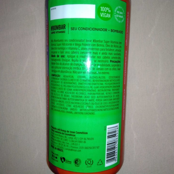 review photo of Inoar Bombar Super vitaminas shared by @carinehs on 17 Apr 2022 - review