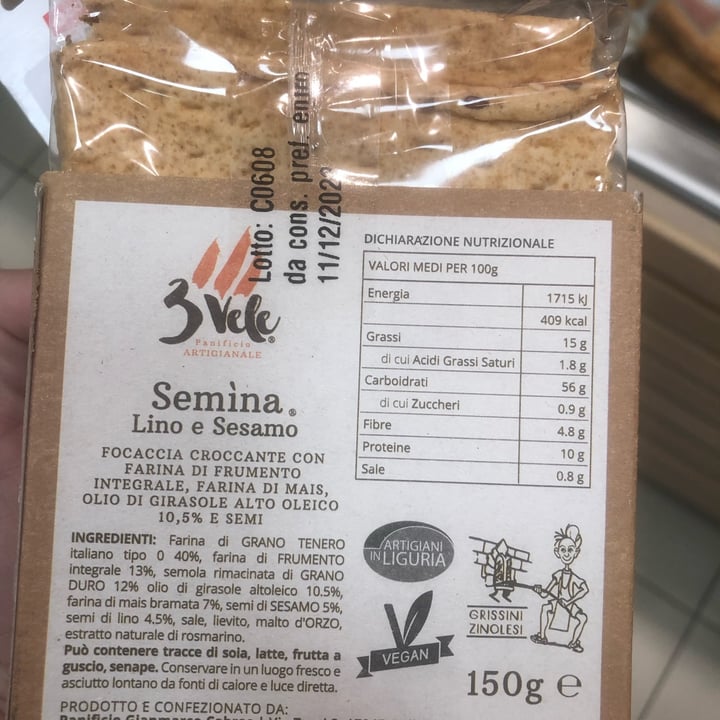photo of Tre Vele Semina -farina Di Quinoa Focaccia shared by @machiara on  07 Sep 2022 - review