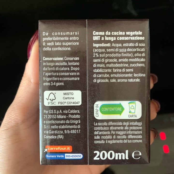 photo of Carrefour  Crema Da Cucina shared by @saraher on  19 Dec 2021 - review