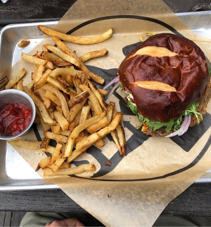 review photo of Canyon Creek "Chicken-fried" Black Bean Burger shared by @mangogal on 07 Mar 2021 - review