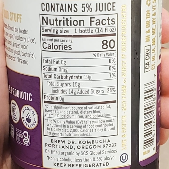 photo of Brew Dr. Kombucha Wildberry Ginger shared by @brtjohns on  23 Dec 2021 - review