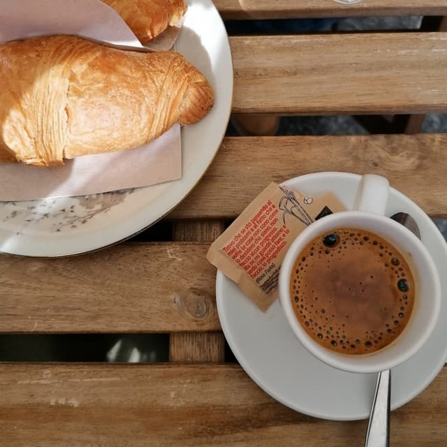 Photo of the dish “Barley Coffee And Vegan Croissant”