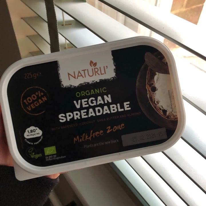 photo of Naturli' Organic Vegan Spreadable shared by @yourlocalvegan on  03 Dec 2020 - review