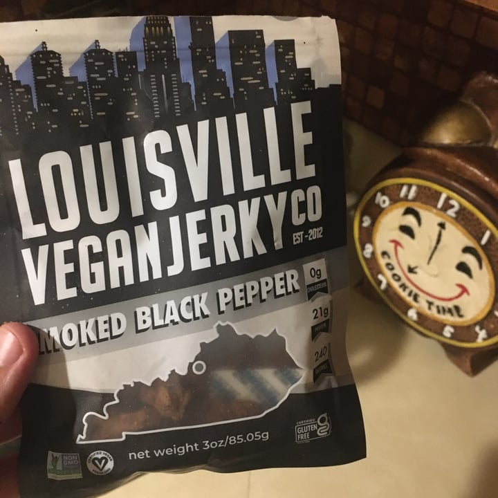 photo of  Louisville Vegan Jerky Co. Louisville Vegan Jerky Co Smoked Black Pepper shared by @rowdykelo on  20 Aug 2021 - review