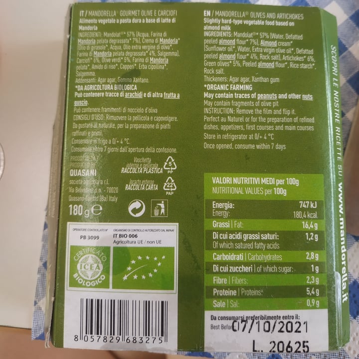 review photo of Mandorella Gourmet Olive E Carciofi shared by @cecib on 18 Aug 2021 - review