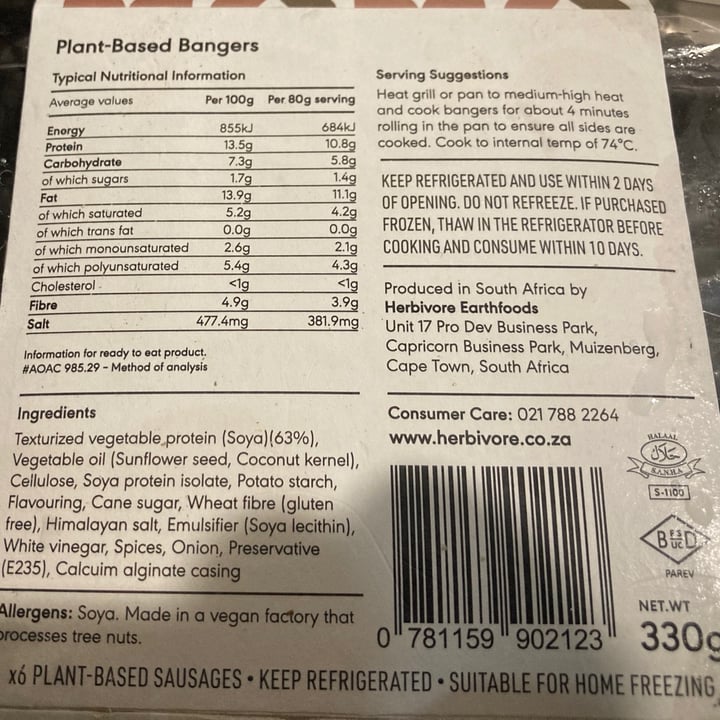 photo of Herbivore Bangers shared by @seanyfebz on  31 Jan 2021 - review