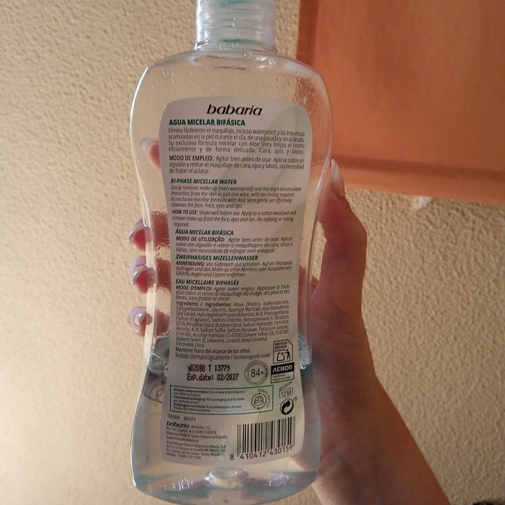 review photo of Babaria Agua Micelar Bifásica shared by @cejoteando on 25 Jun 2022 - review