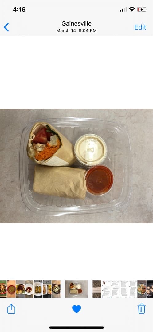 Photo of the dish “Buffalo Chik’n Wrap”
