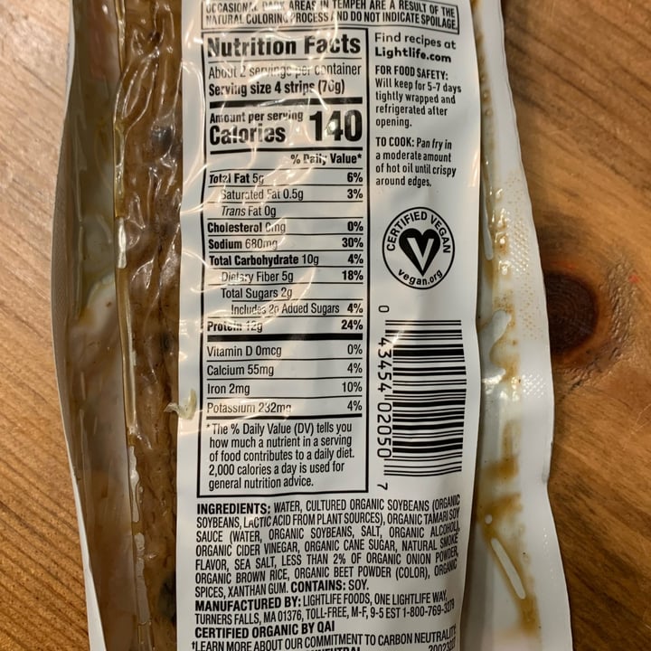 photo of Lightlife Tempeh (Smoky Bacon) shared by @roserose on  07 Feb 2022 - review