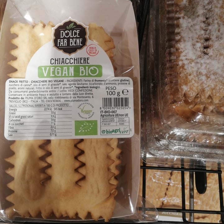 photo of Dolce far bene Chiacchiere vegan bio shared by @emanuelaa on  26 Apr 2022 - review