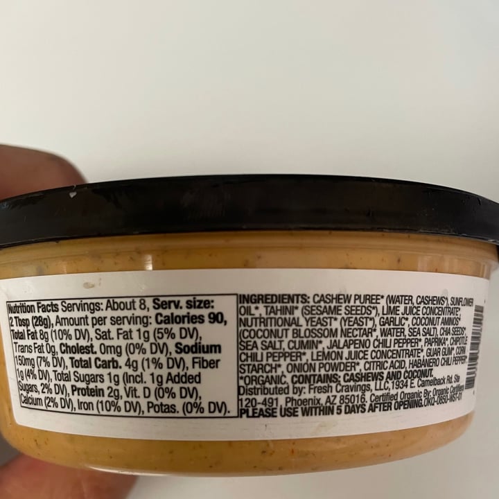 photo of Fresh Cravings kickin cashew queso dip shared by @veg4n on  11 Mar 2021 - review