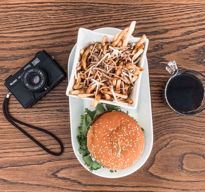 photo of Naked Cafe Beyond burger and poutine shared by @ashleyrenee on  08 Dec 2019 - review