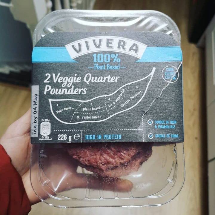 photo of Vivera Veggie quarter pounder shared by @squatsontoast on  17 May 2019 - review