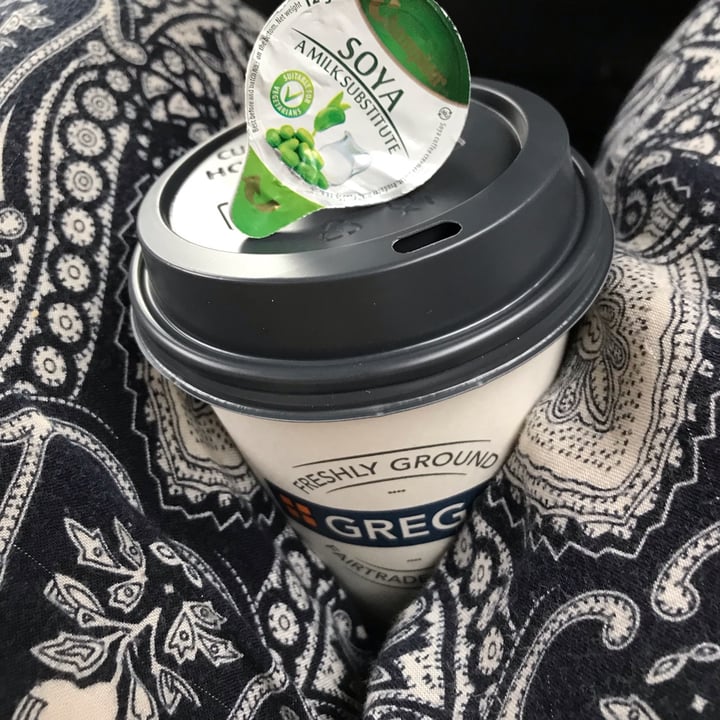 photo of Greggs Soys 'milk' coffee shared by @annmarievans on  27 Oct 2021 - review