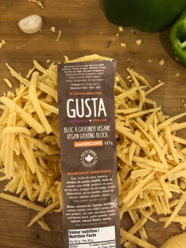 photo of Gusta Americano vegan grating block shared by @meganmostacci on  16 Aug 2019 - review