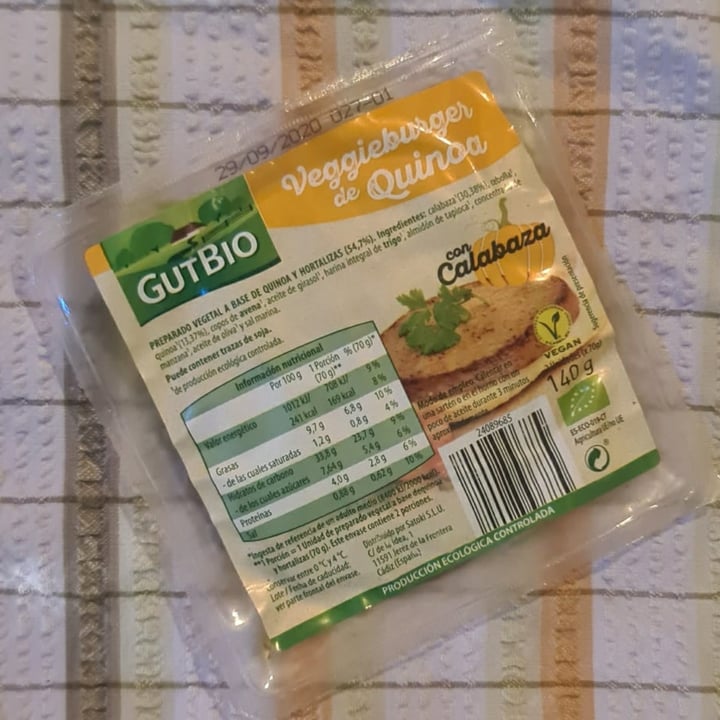 photo of GutBio Veggieburguer de Quinoa con Calabaza shared by @albuuria on  01 Aug 2020 - review