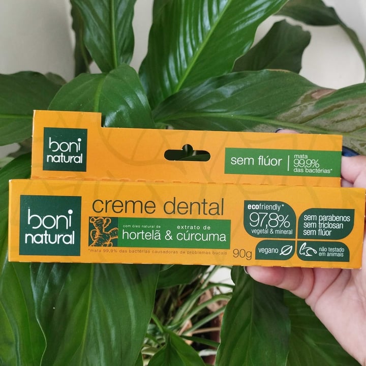 review photo of Boni natural Creme Dental De Hortelã E Cúrcuma shared by @bruhcagnacci on 08 May 2022 - review