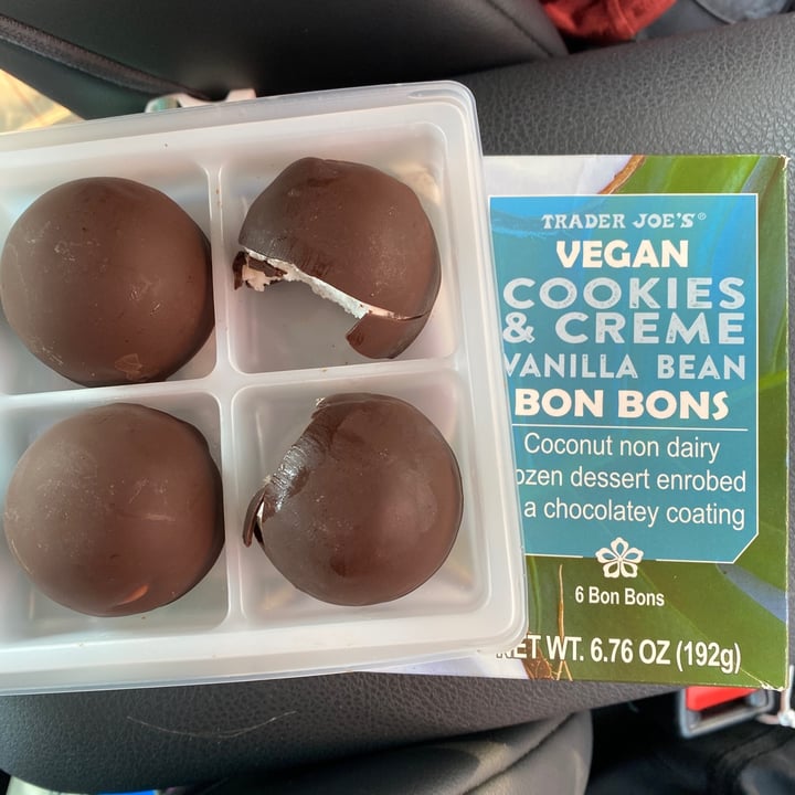 photo of Trader Joe's Vegan Cookies & Cream Vanilla Bean Bon Bons shared by @alexandrasolum on  19 Jul 2021 - review