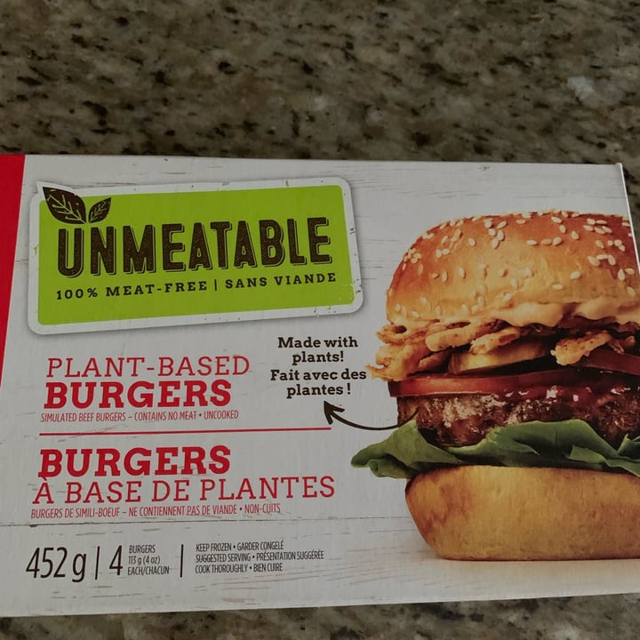 photo of Unmeatable Plant based burgers shared by @sabrinarm on  04 Dec 2021 - review