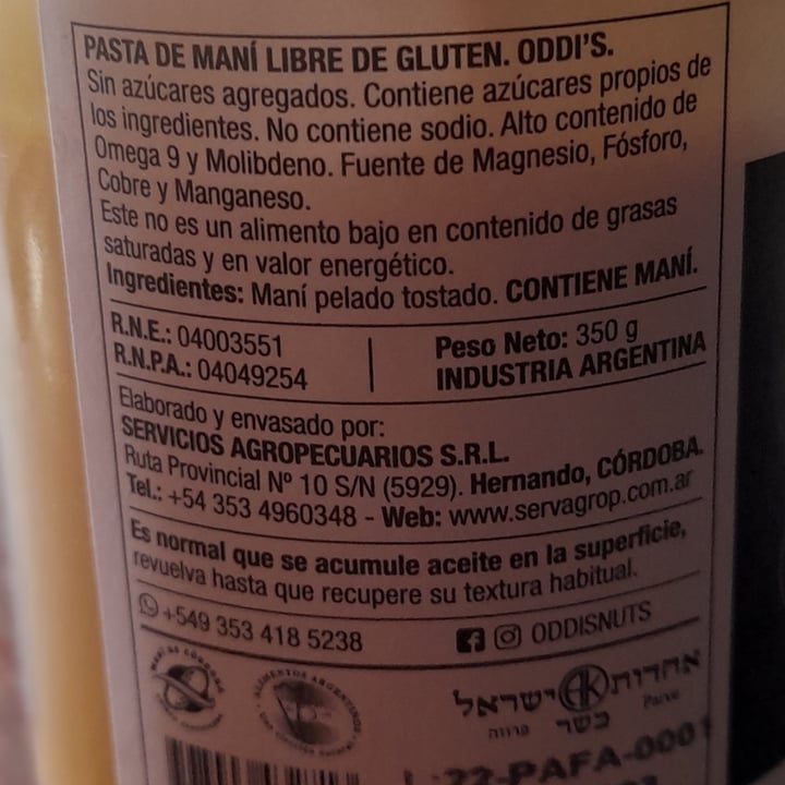 review photo of Oddi’s nuts Pasta De Maní shared by @nicolita on 19 Sep 2022 - review