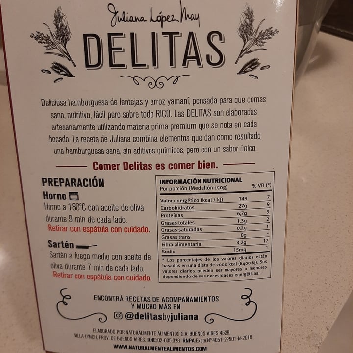 photo of Delitas By Juliana Lopez May Lentejas Y Arroz Yamani shared by @theoriginalraccoon on  29 Oct 2021 - review