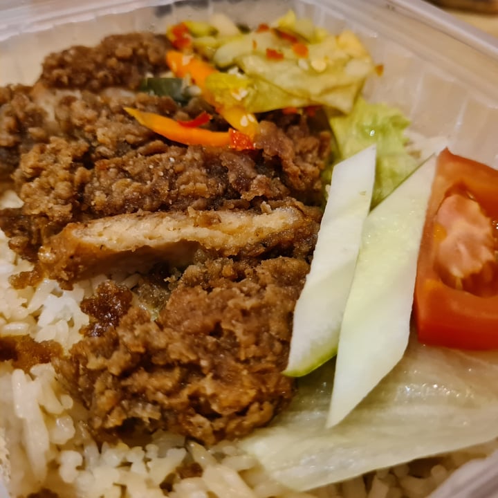 photo of Rice House Vegetarian Chicken Cutlet Rice shared by @gretchforveg on  03 Oct 2020 - review